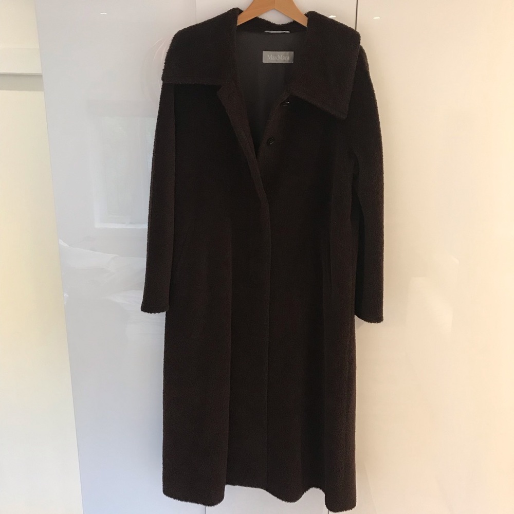 Max Mara midi teddy alpaca coat